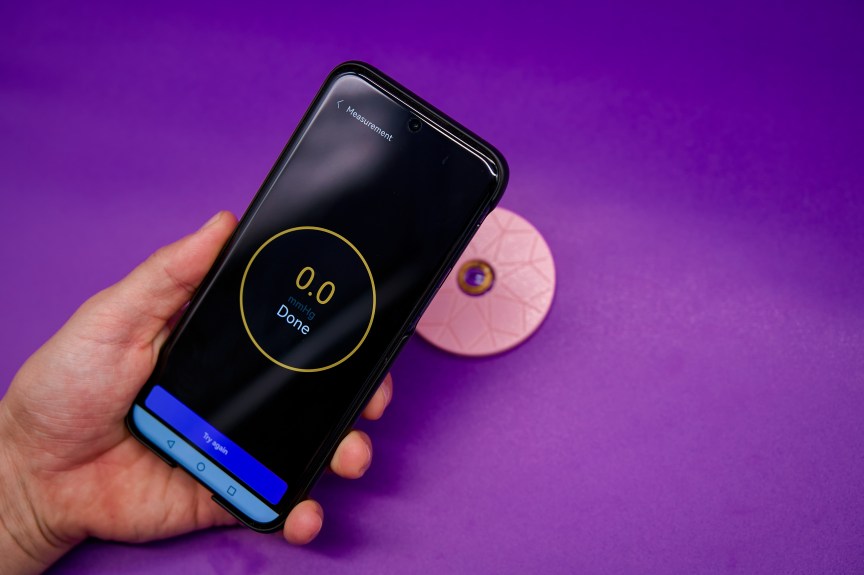 A smartphone showing a contact lens reading.