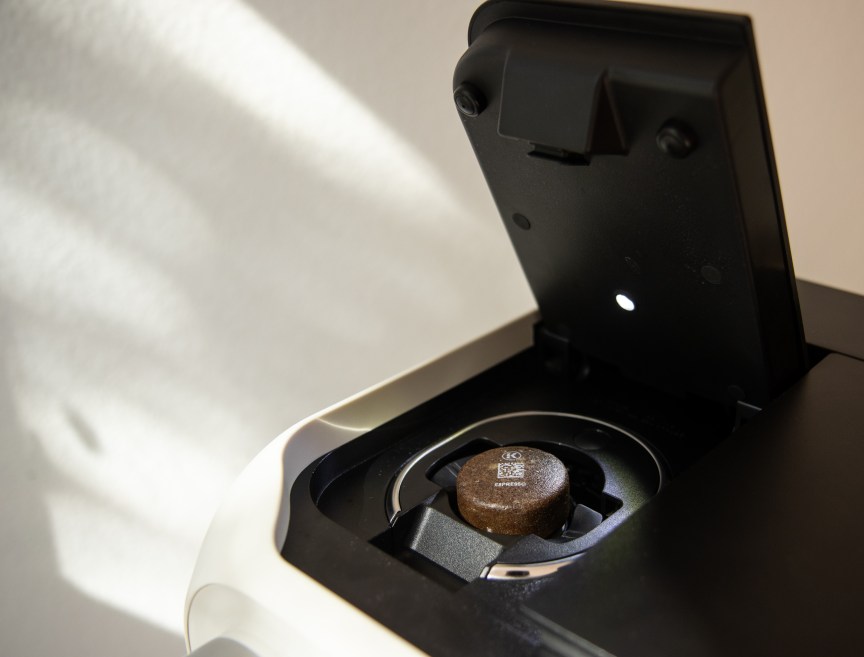keurig alta round placed in coffee maker