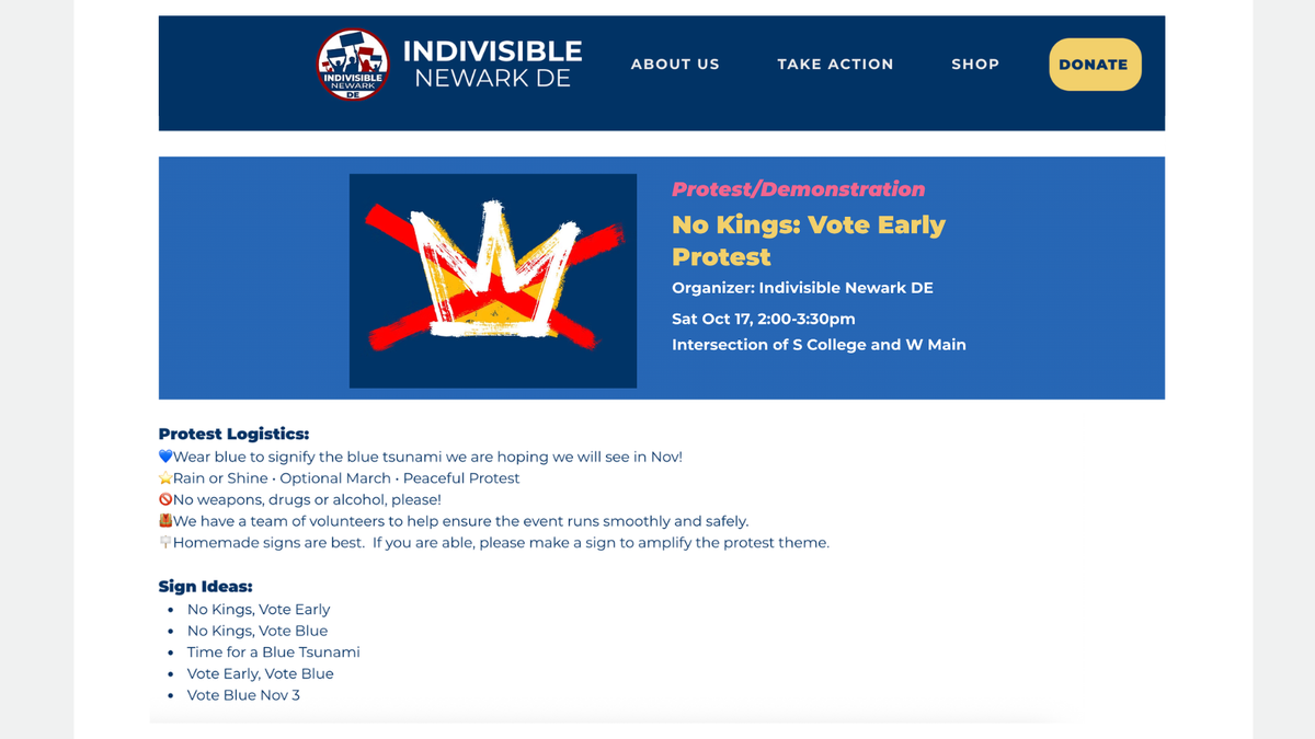 In Newark, De., a local Indivisible chapter encourages citizens to make signs to promote 