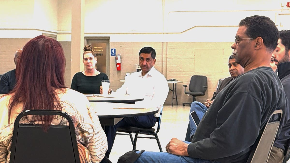 Rep. Ro Khanna, D-Calif., hosts a union member roundtable in Dayton, Ohio.