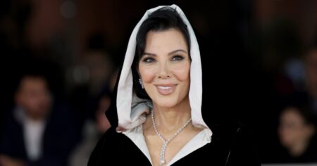 Kris Jenner Wears Elizabeth Taylor’s Iconic Scorpion Cape to ‘All’s Fair’ Premiere
