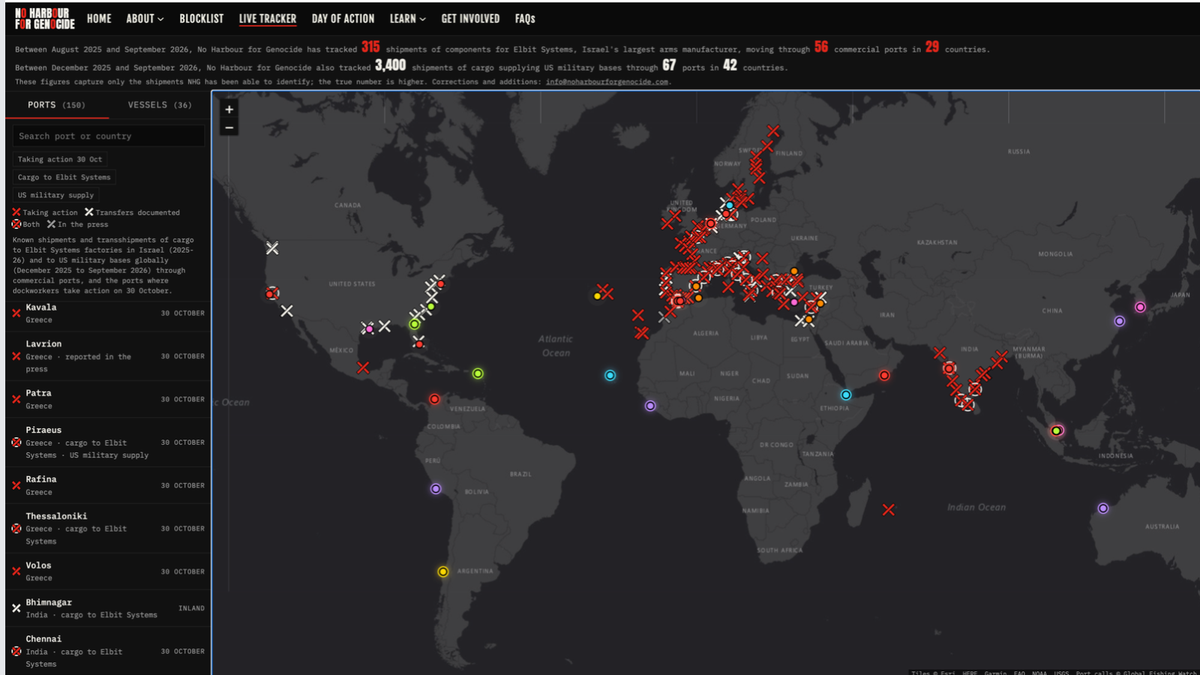 Map of Oct. 30, 2026, mobilization at ports.
