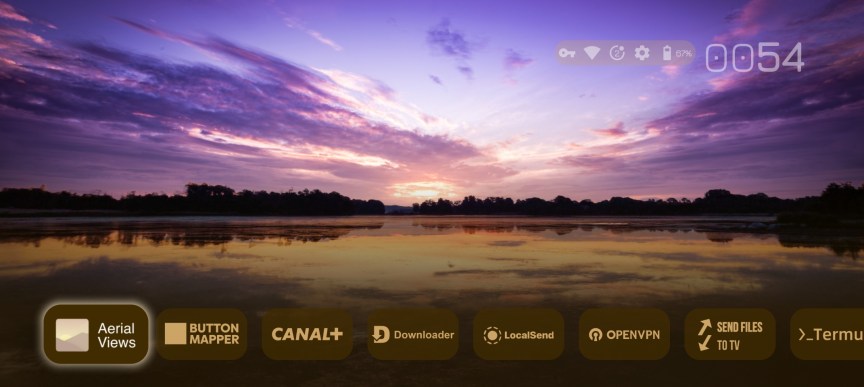 The main screen of the Projectivy Launcher.