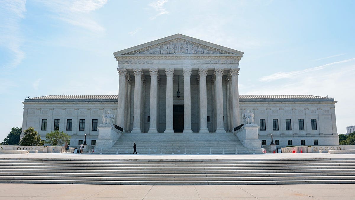 Exterior shot of the Supreme Court.
