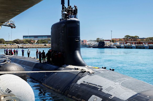 Virginia class fast-attack submarine USS Colorado arrived at HMAS Stirling in WA on Tuesday. 