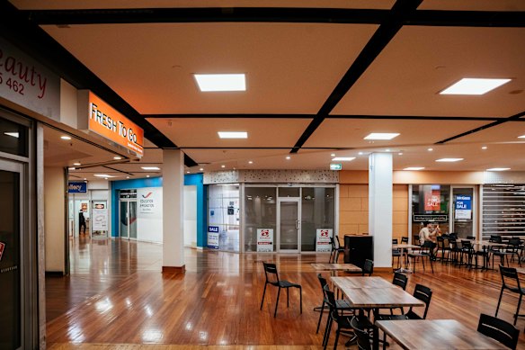 The McWhirters building in Fortitude Valley is quiet before Fresh to Go’s lunchtime rush.