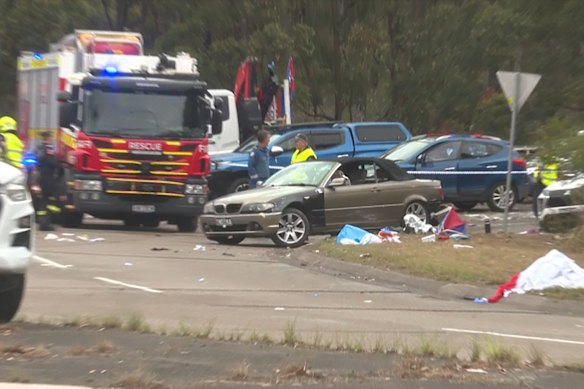 The crash scene. 