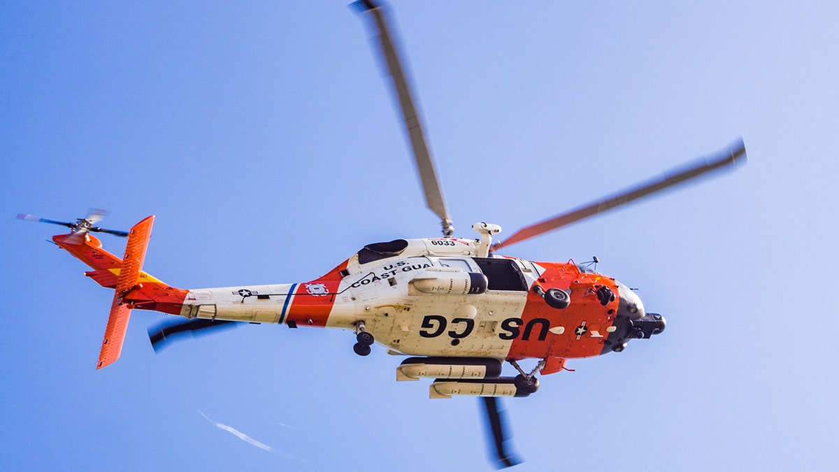 A U.S. Coast Guard helicopter