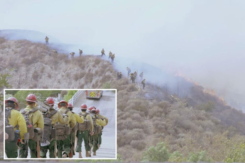 Fast-moving wildfire erupts in LA County as homes evacuated