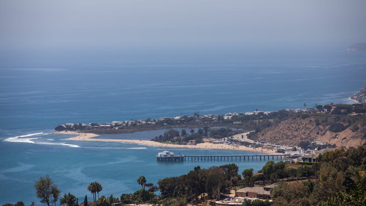 malibu beach from aerial view