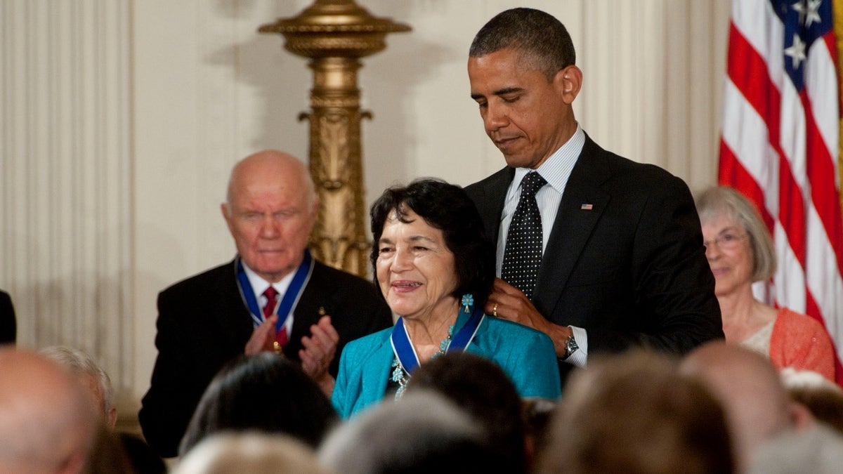 Dolores Huerta received the Medal of Freedom from President Barack Obama.