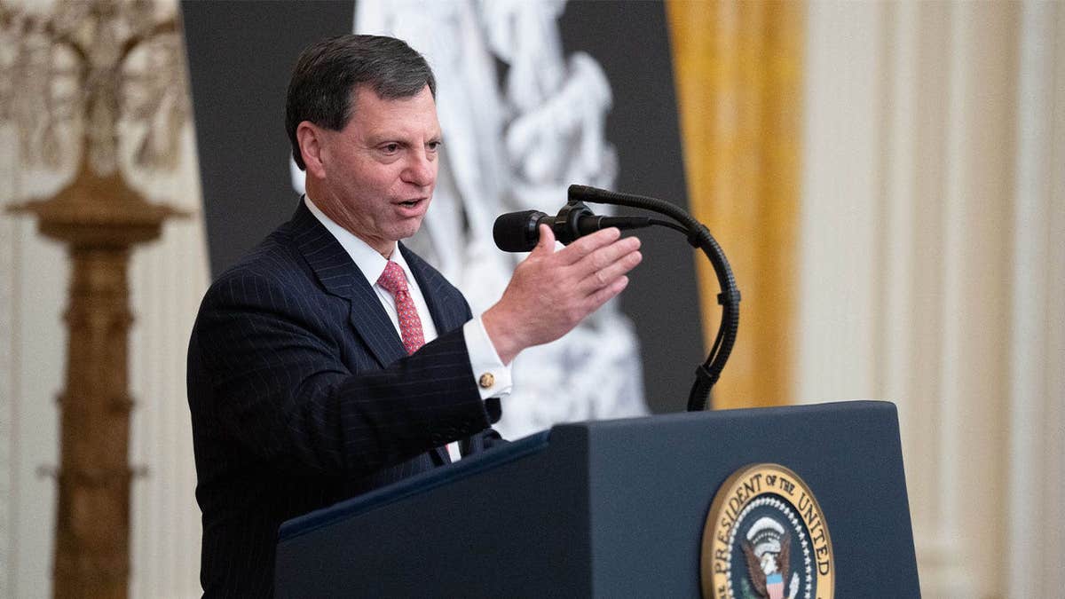 IRS CEO Frank Bisignano speaks at a White House Columbus Day event in Washington, D.C.