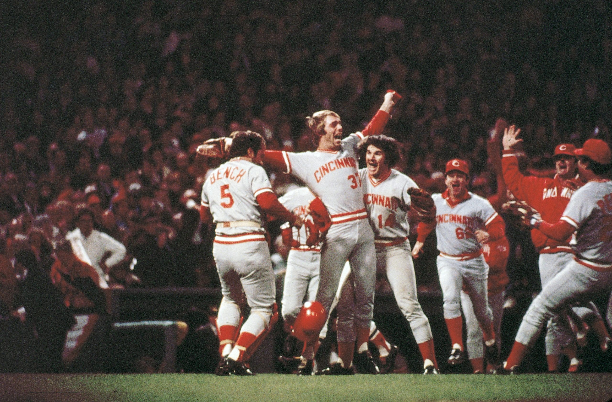 The Reds' 1976 World Series championship was their fourth in franchise history. (Photo by Dick Raphael /Sports Illustrated via Getty Images) (Set Number: D334 )