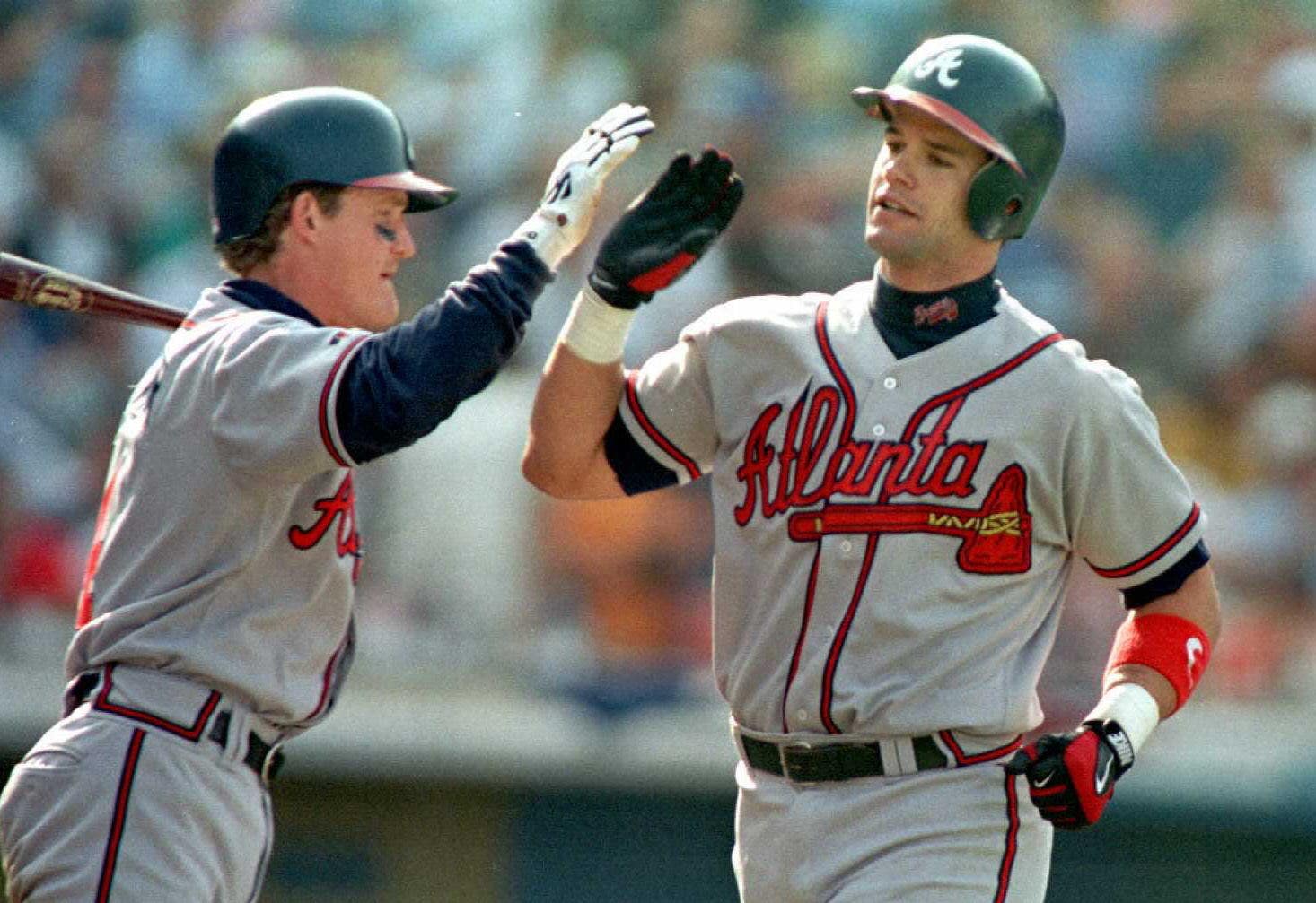 The Braves would reach the World Series in 1996 for the fourth time in six years. (Photo credit should read Vince Bucci/AFP via Getty Images)