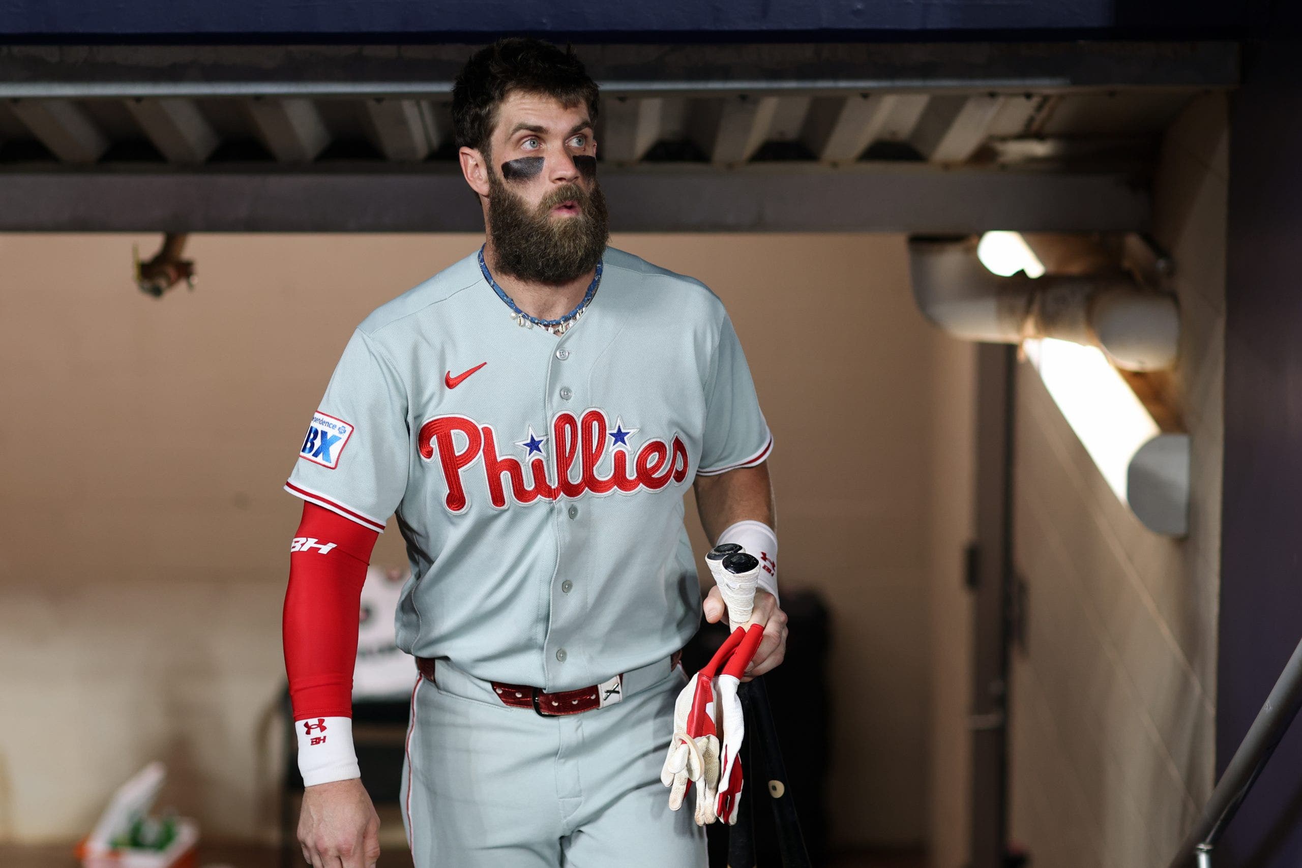 Bryce Harper couldn't get the Phillies going. (Photo by Rob Tringali/MLB Photos via Getty Images)