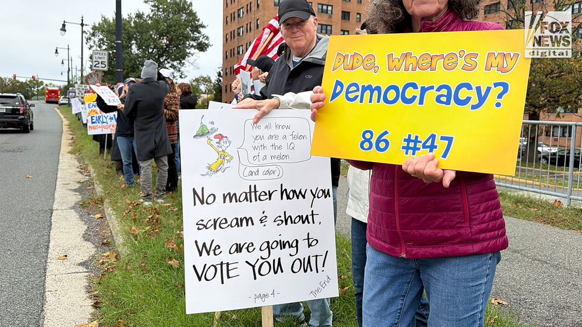 A crowd participates in the 