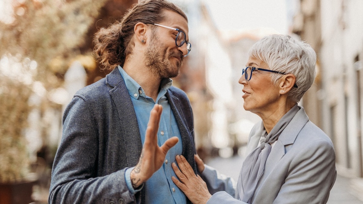 Older woman and younger man