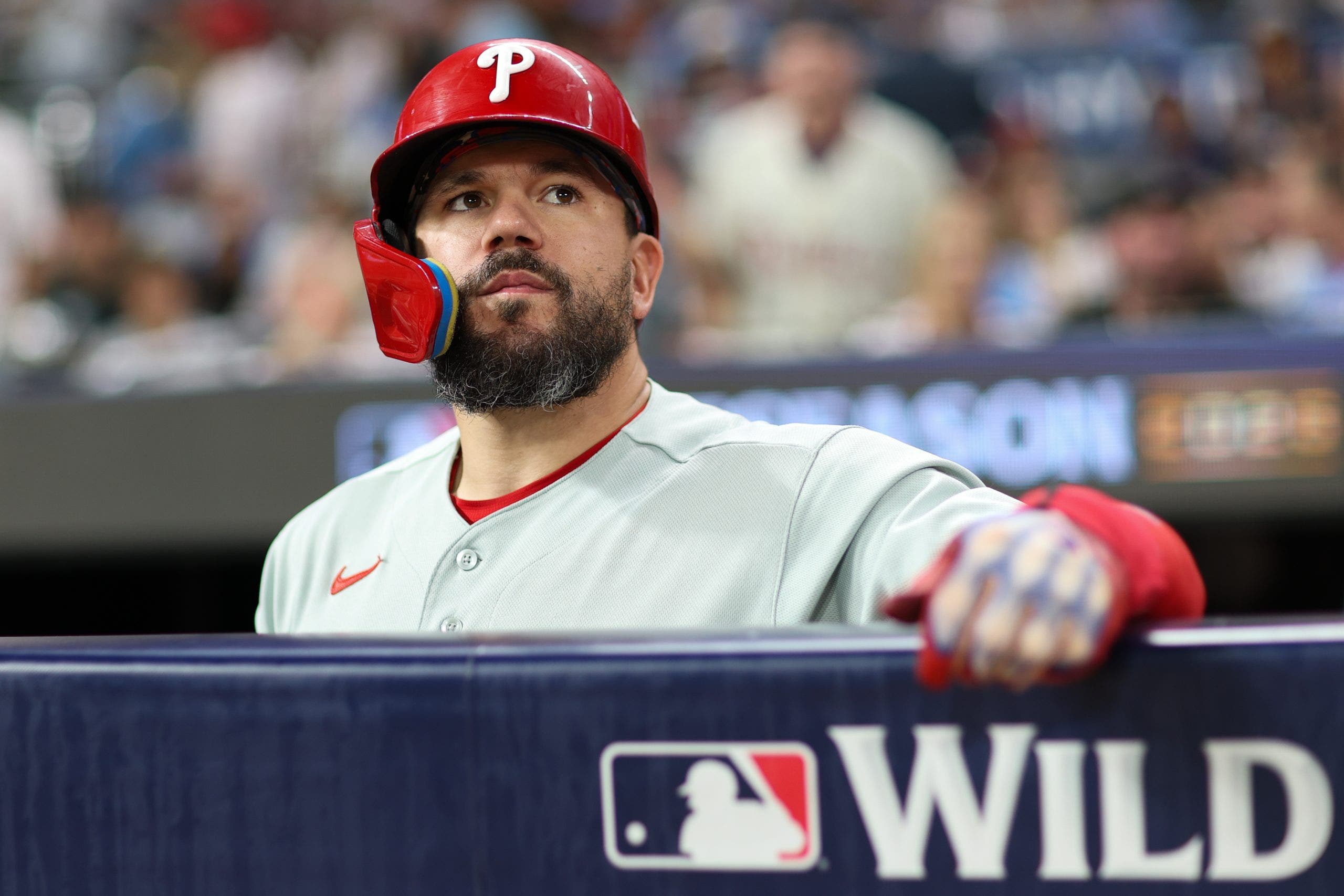 Neither could Kyle Schwarber in the loss. (Photo by Rob Tringali/MLB Photos via Getty Images)