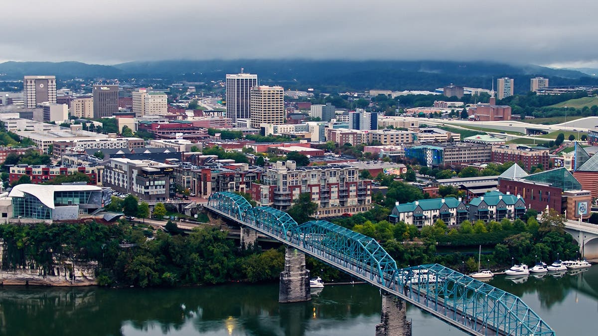 image shows aerial view of Chattanooga