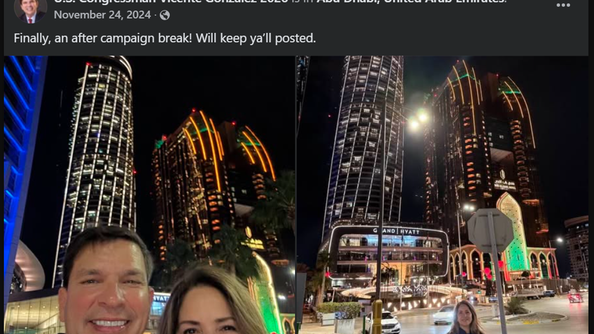 Rep. Vicente Gonzalez photos from social media during international travel